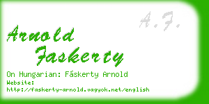 arnold faskerty business card